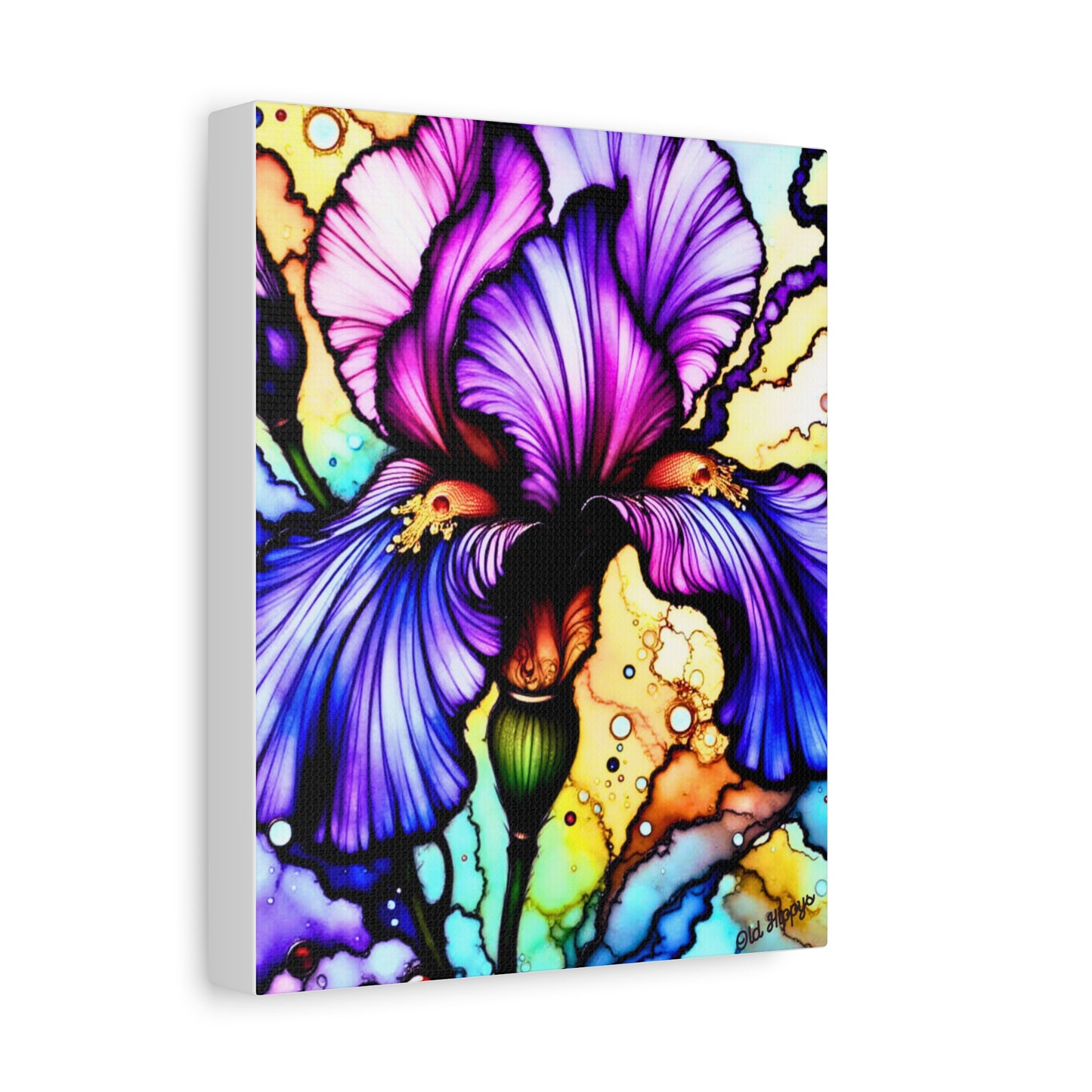 Stained Glass Iris Canvas
