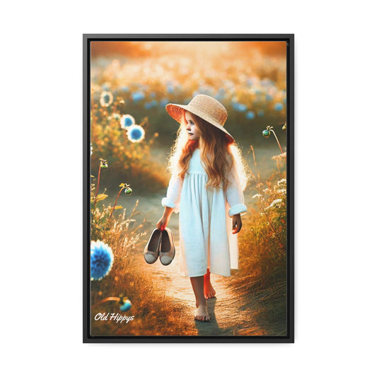 A Girl and Her Thoughts Wood Framed Canvas Wrap