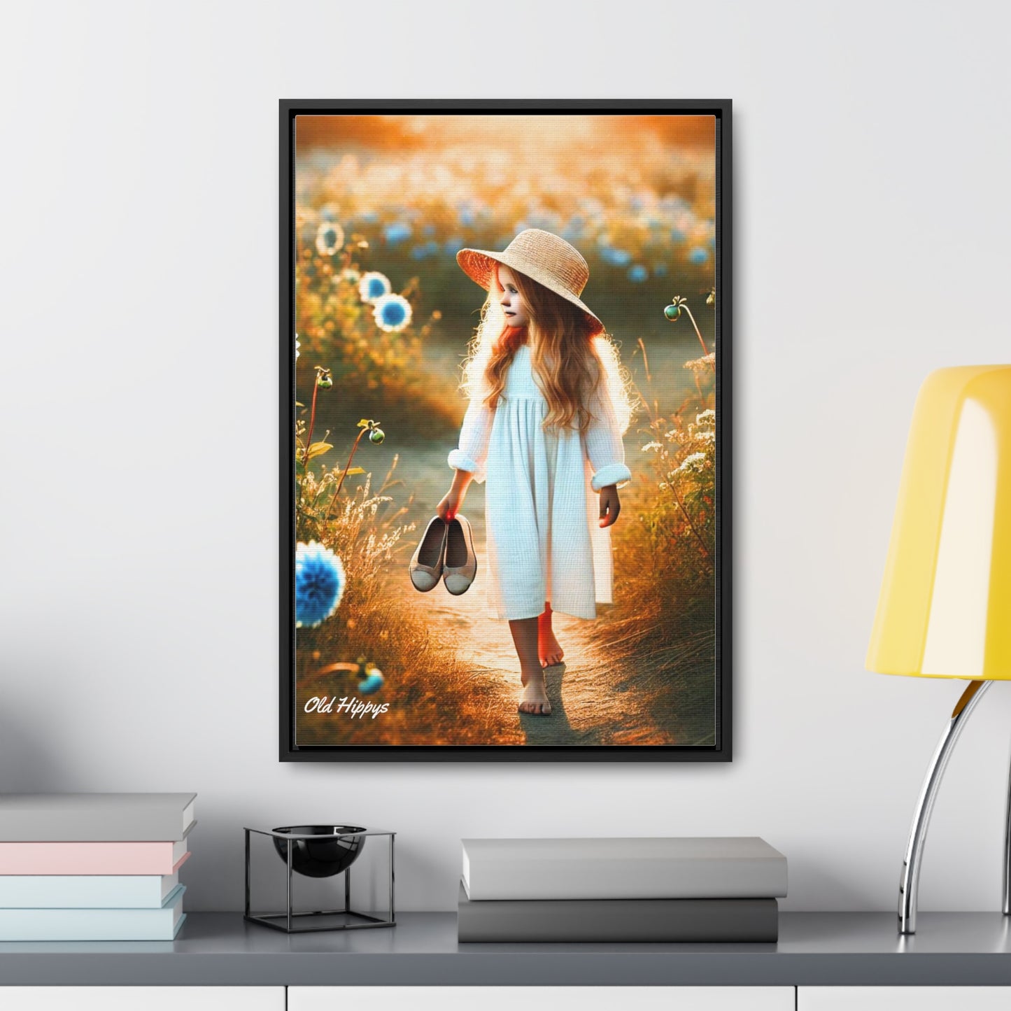 A Girl and Her Thoughts Framed Canvas Wrap