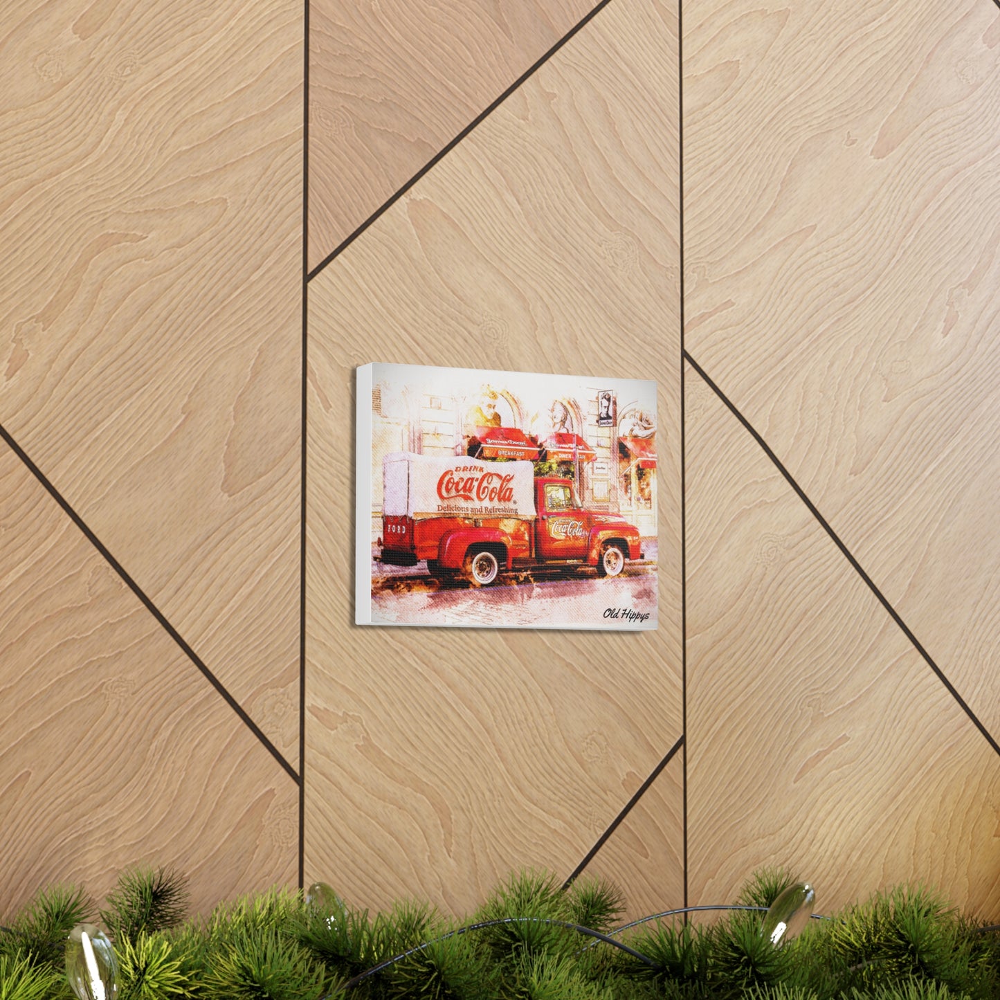 Coca Cola Truck Canvas Wall Art