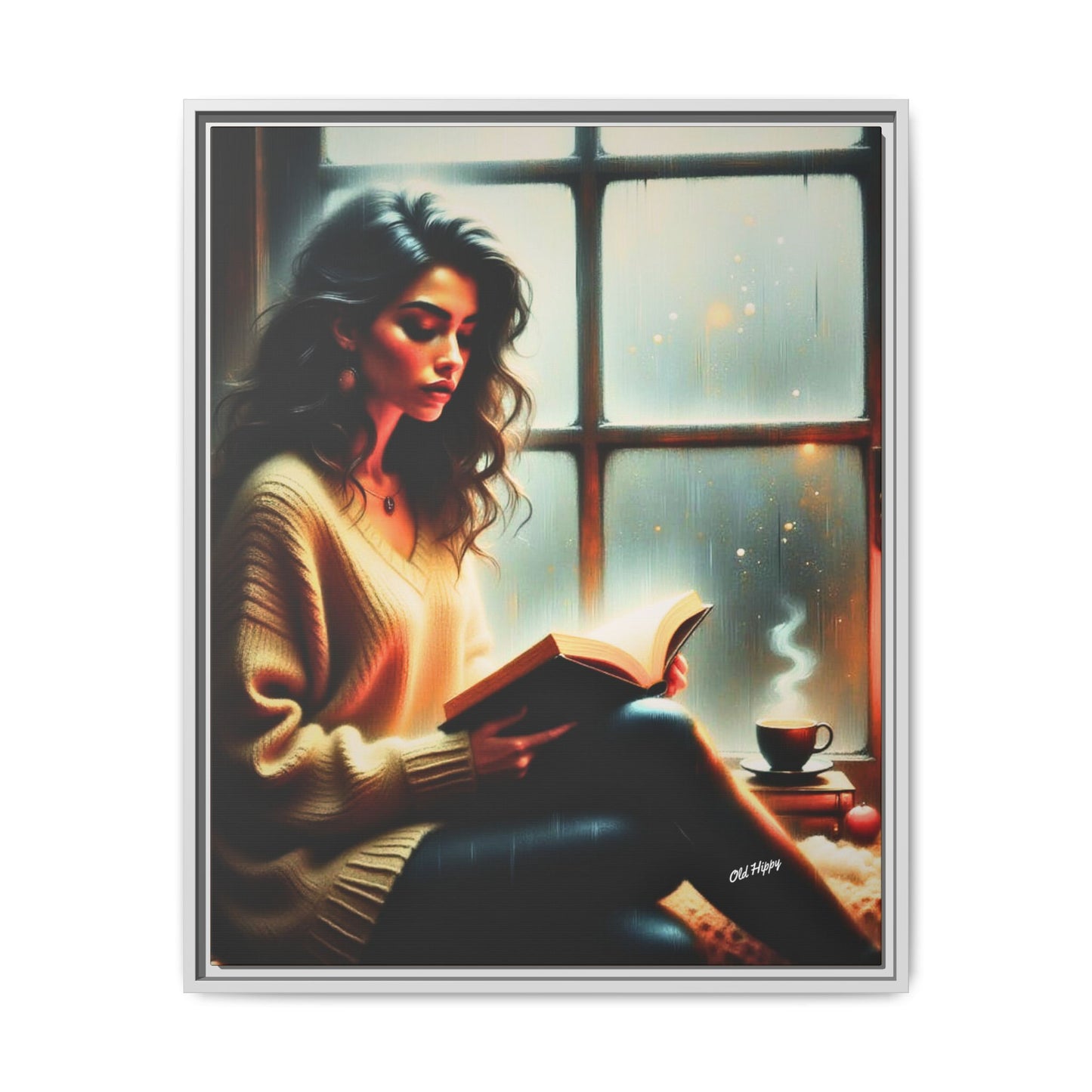 Quiet Moments Wood Framed Canvas by Old Hippy