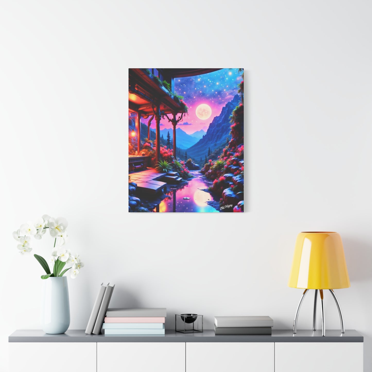 "Moonlit Sanctuary" – AI-Generated Canvas Art by Old Hippy