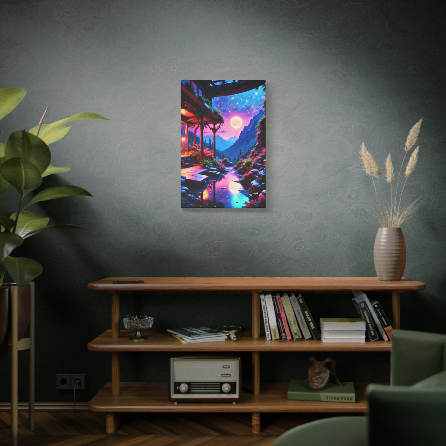 "Moonlit Sanctuary" – AI-Generated Canvas Art by Old Hippy