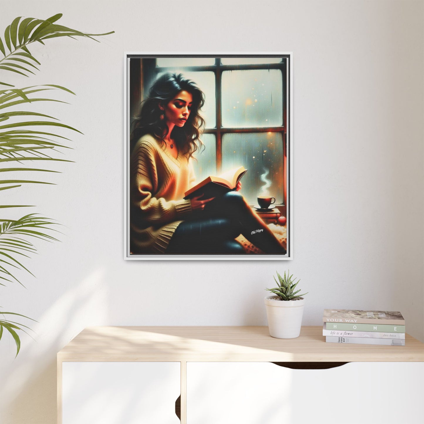 Quiet Moments Wood Framed Canvas by Old Hippy