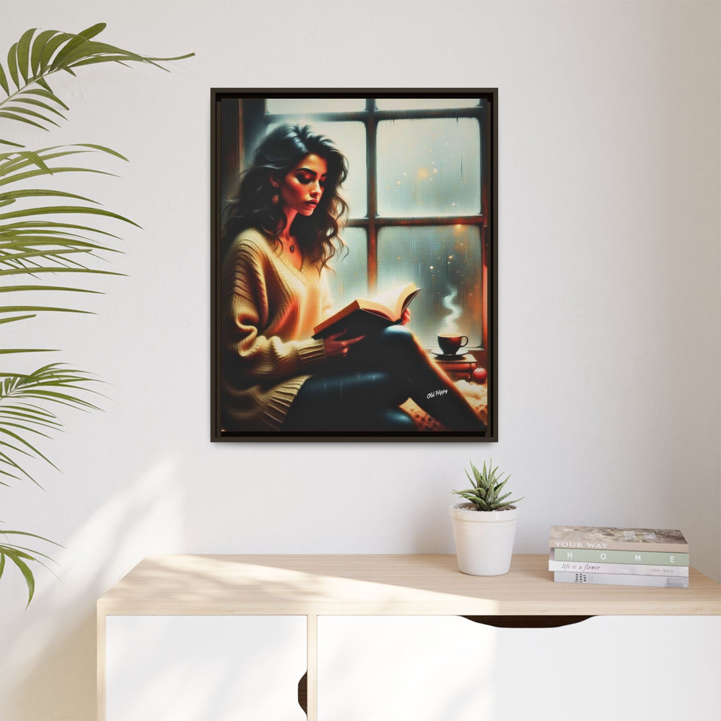 Quiet Moments Wood Framed Canvas by Old Hippy