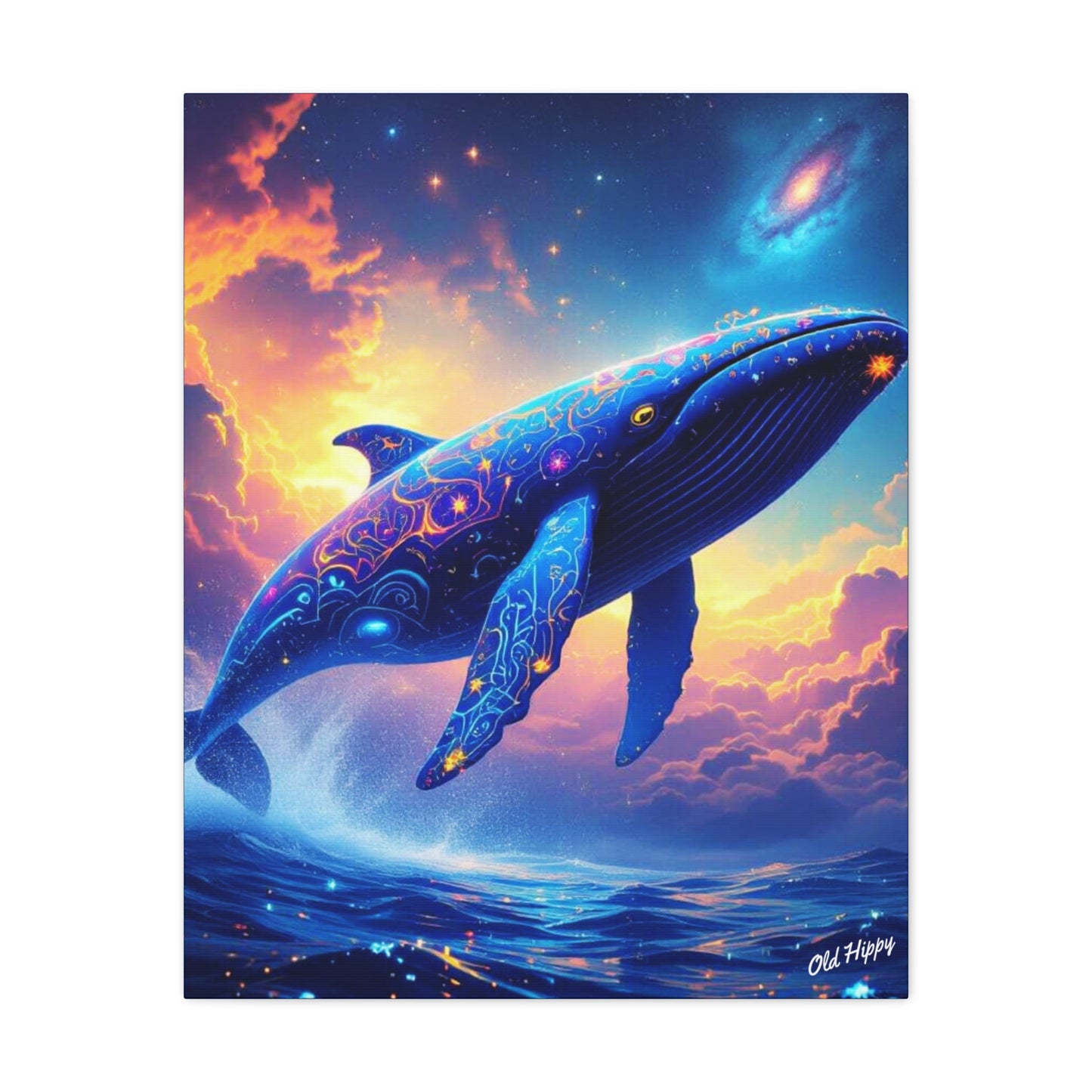 Starlight Leviathan Stretched Canvas AI Art by Old Hippy