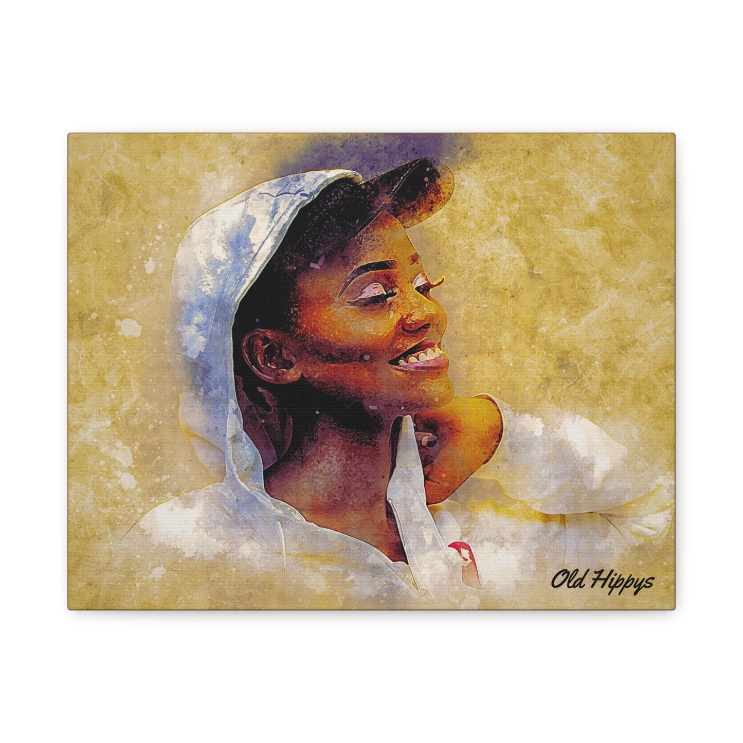 Golden Joy- Radiant Portrait Canvas Art