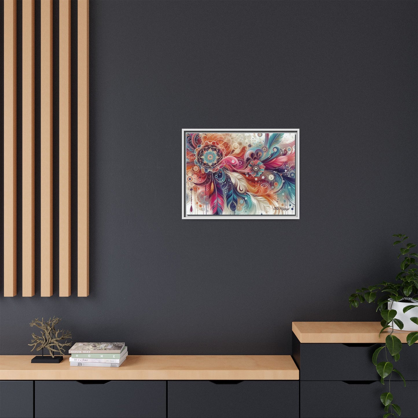 Bohemian Abstract Vision 1 Wood Framed Canvas Wrap