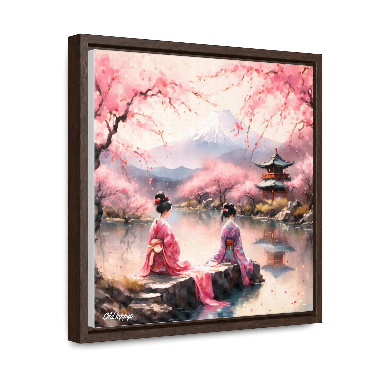 Geisha Tea Ceremony Framed Canvas Wrap