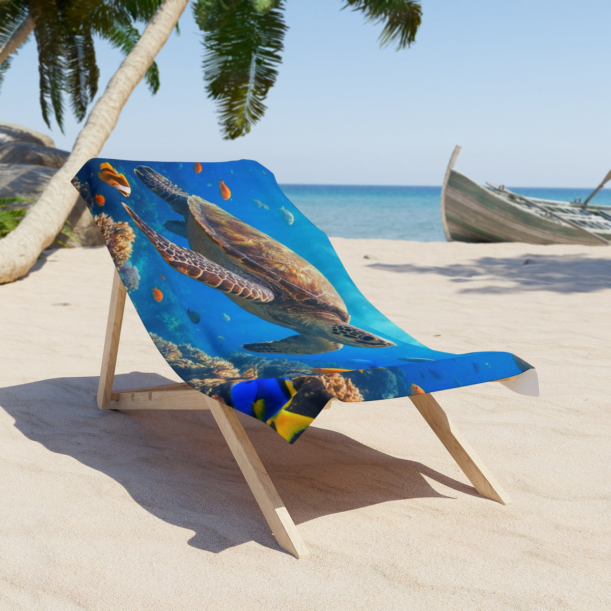 Sea Turtle Beach Towel - Vibrant Ocean Reef Design