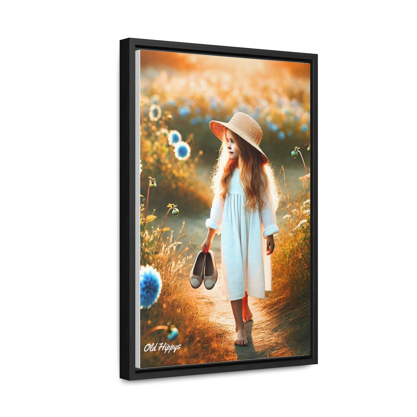 A Girl and Her Thoughts Framed Canvas Wrap