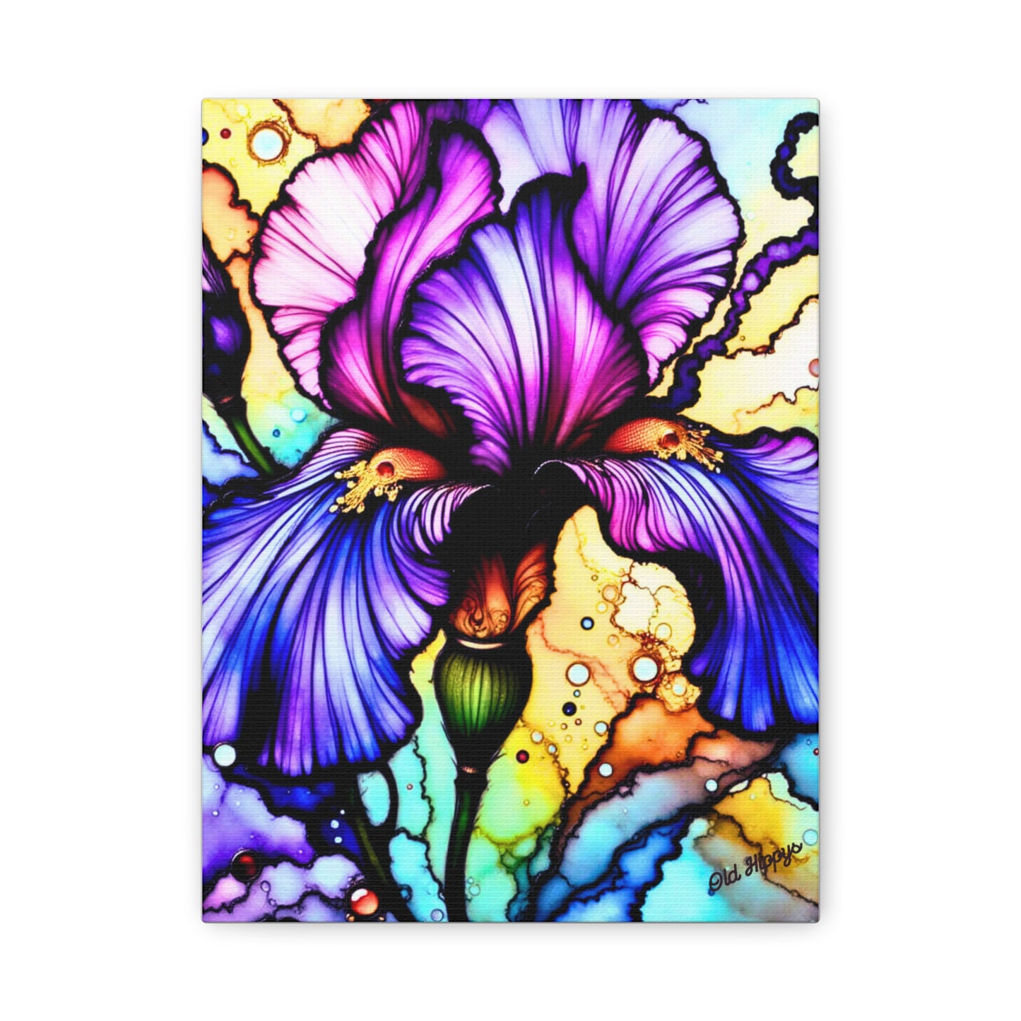 Stained Glass Iris Canvas