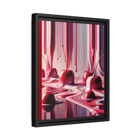 Cherries Jubilee Abstract Wood Framed Canvas