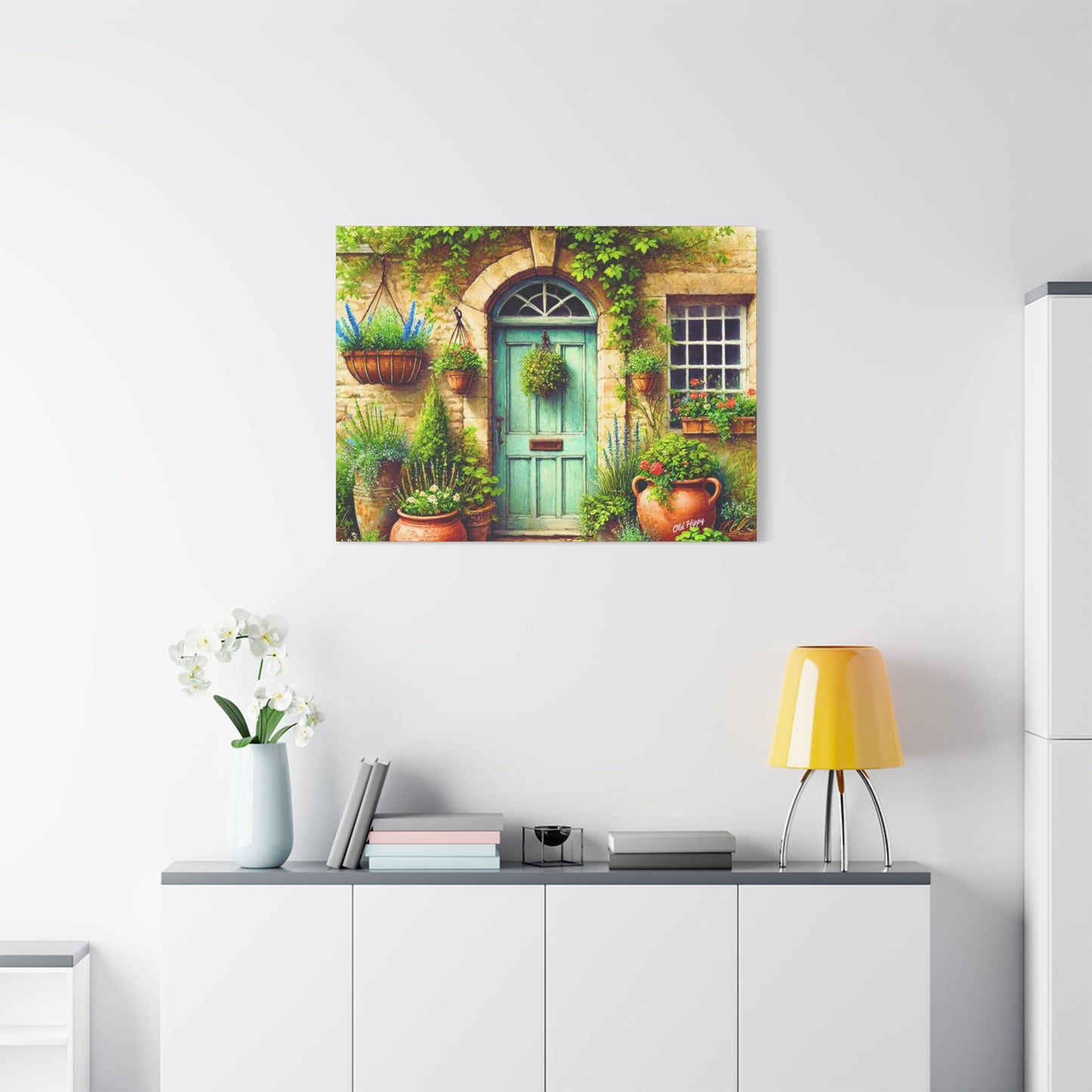 Serenity at the Cottage Door AI Canvas Art by Old Hippy