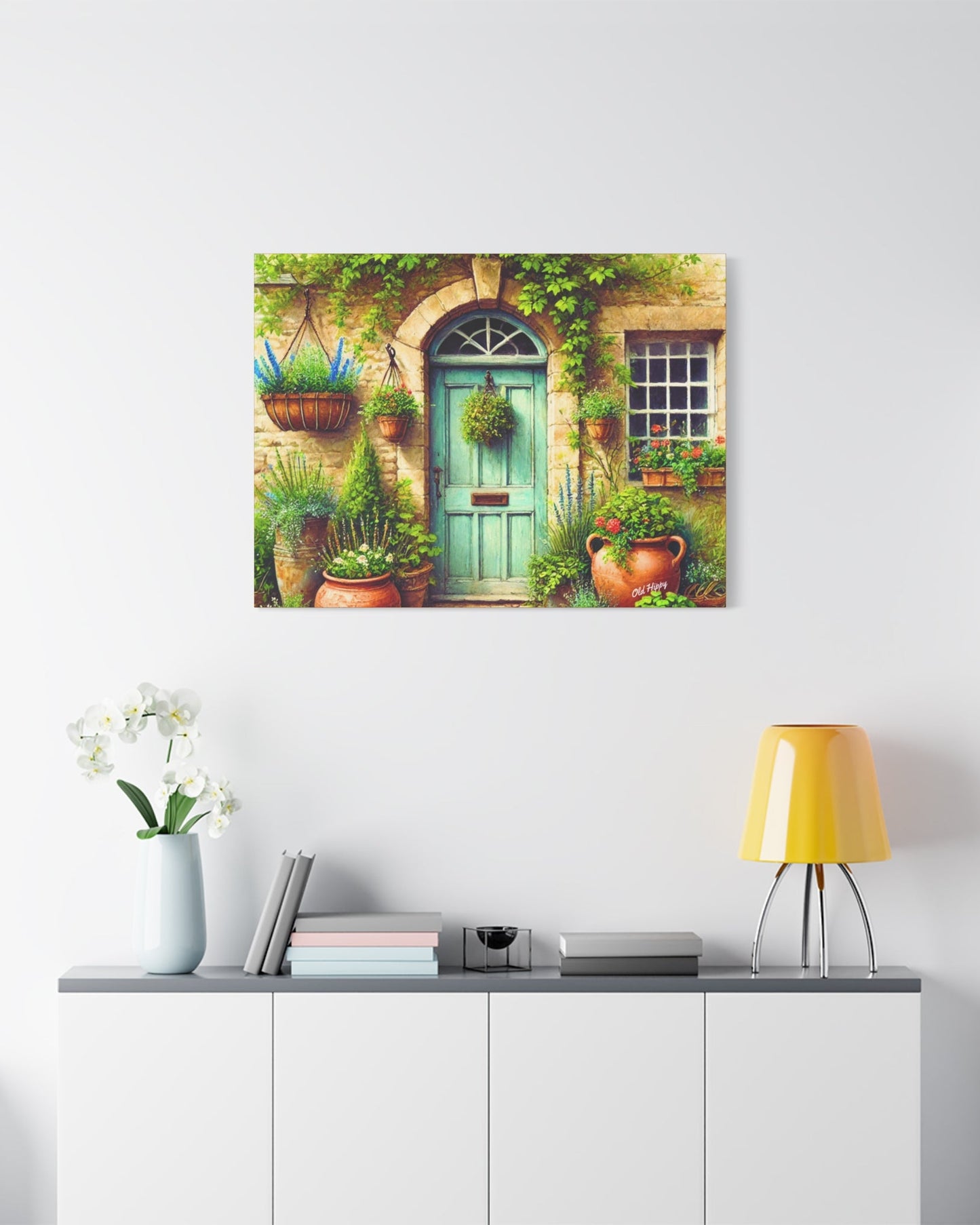 Serenity at the Cottage Door AI Canvas Art by Old Hippy