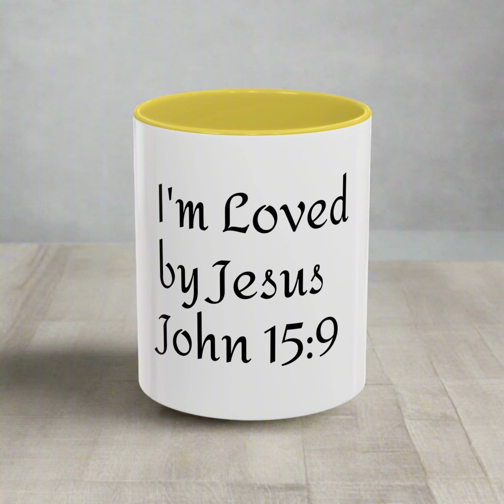Inspirational Coffee Mug - "I'm Loved by Jesus John 15:9" - Perfect Gift for Faith Lovers