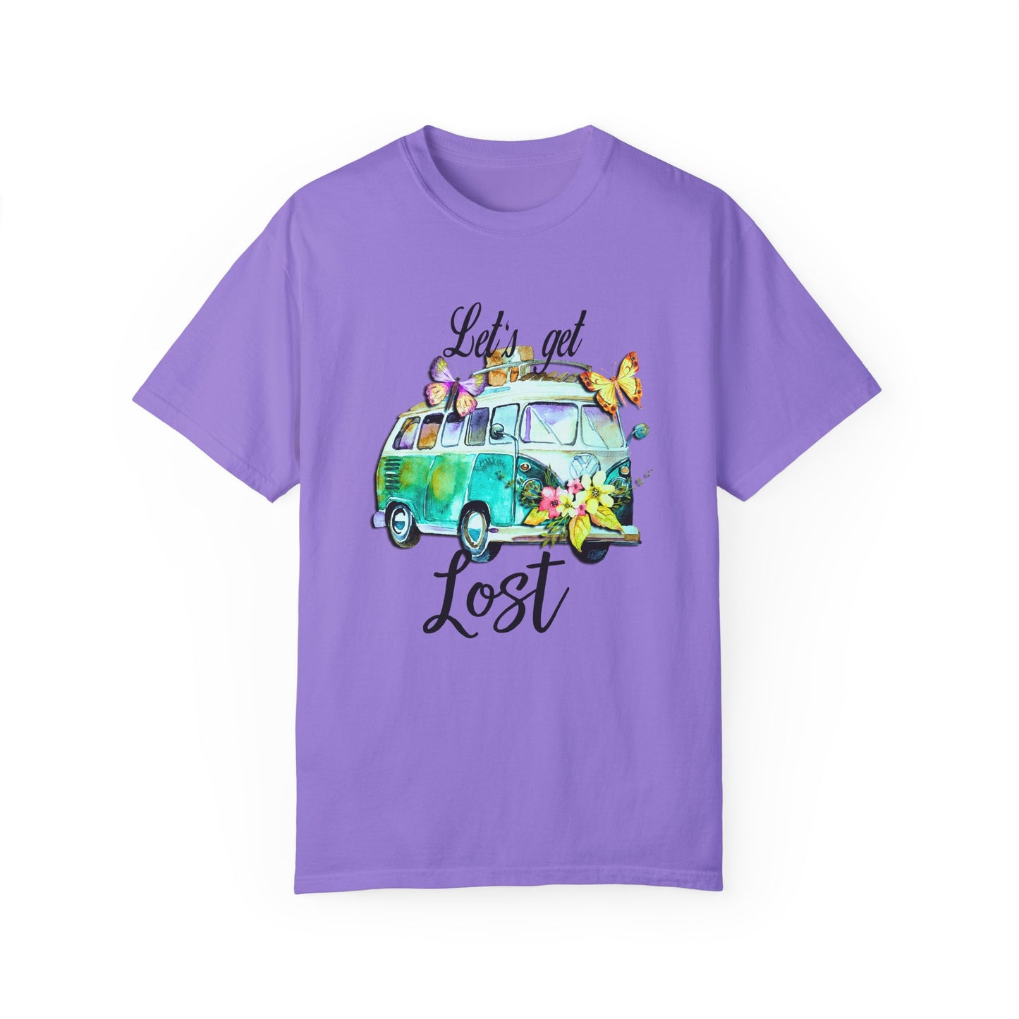 Let's Get Lost Unisex Garment-Dyed T-Shirt - Travel Vibes & Adventure Spirit