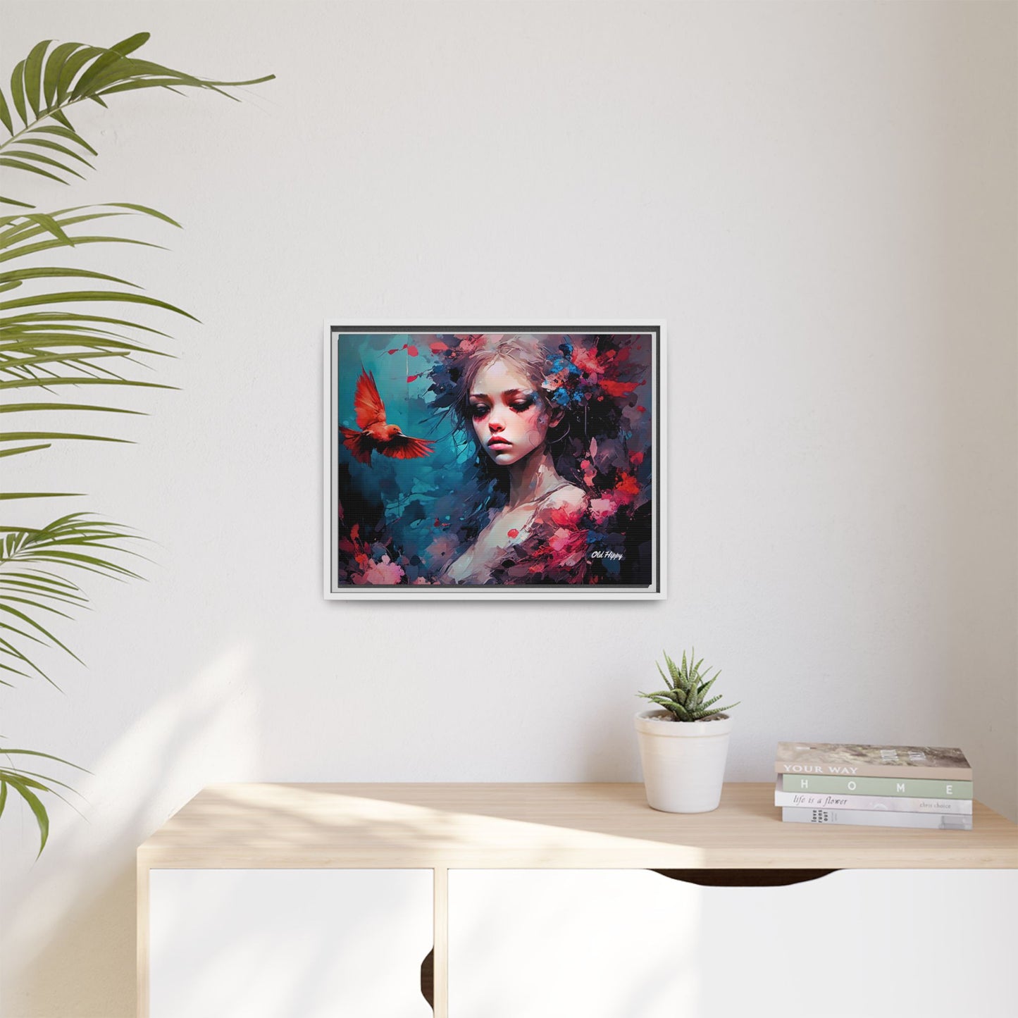 "Where Prayers Become Flight" Wood Framed Canvas Art