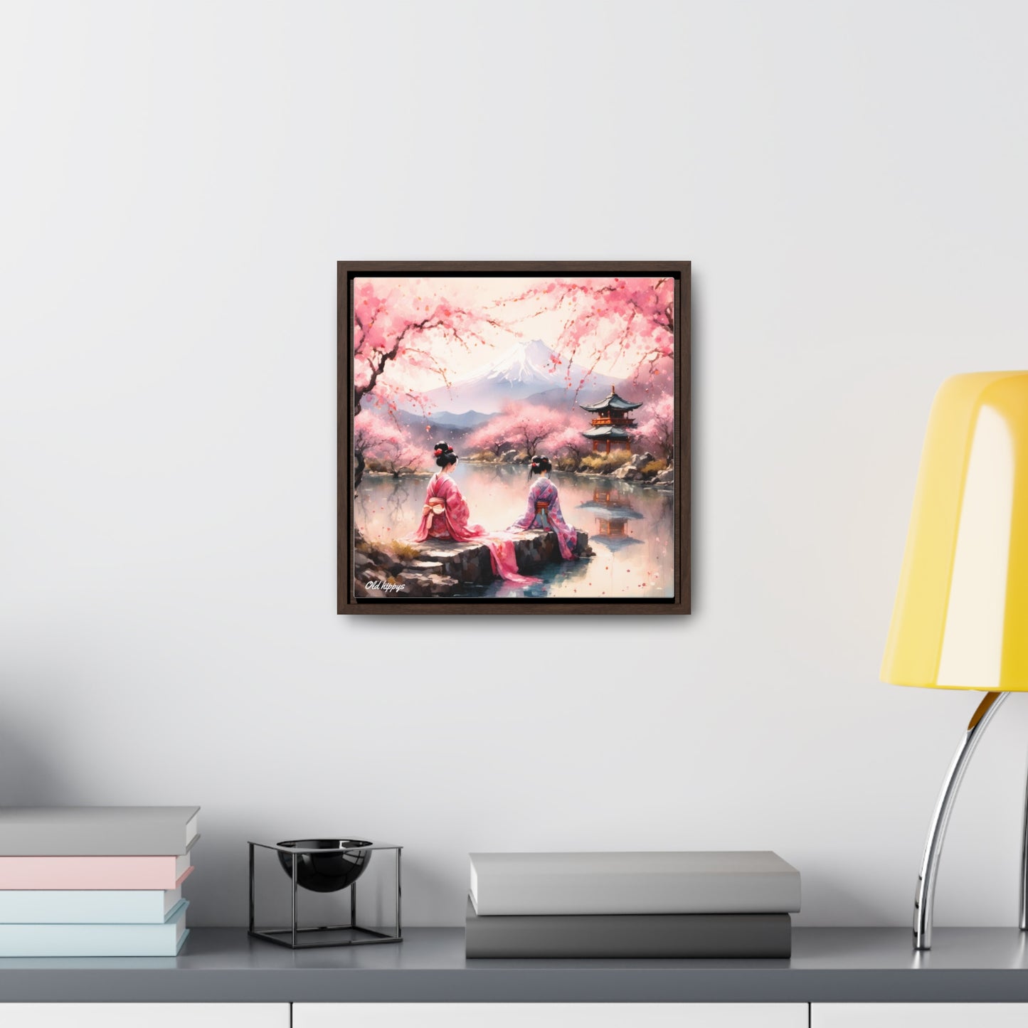 Geisha Tea Ceremony Framed Canvas Wrap