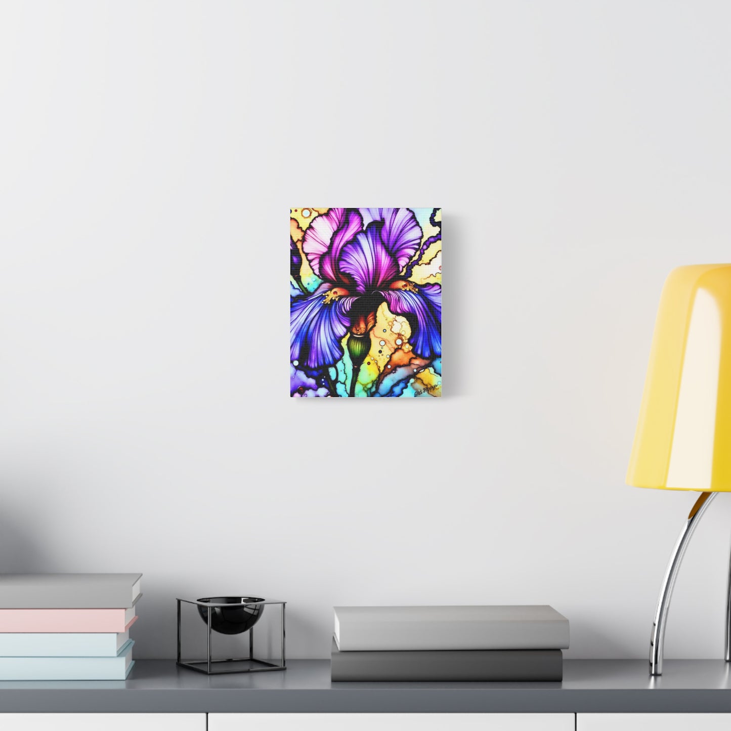 Stained Glass Iris Canvas