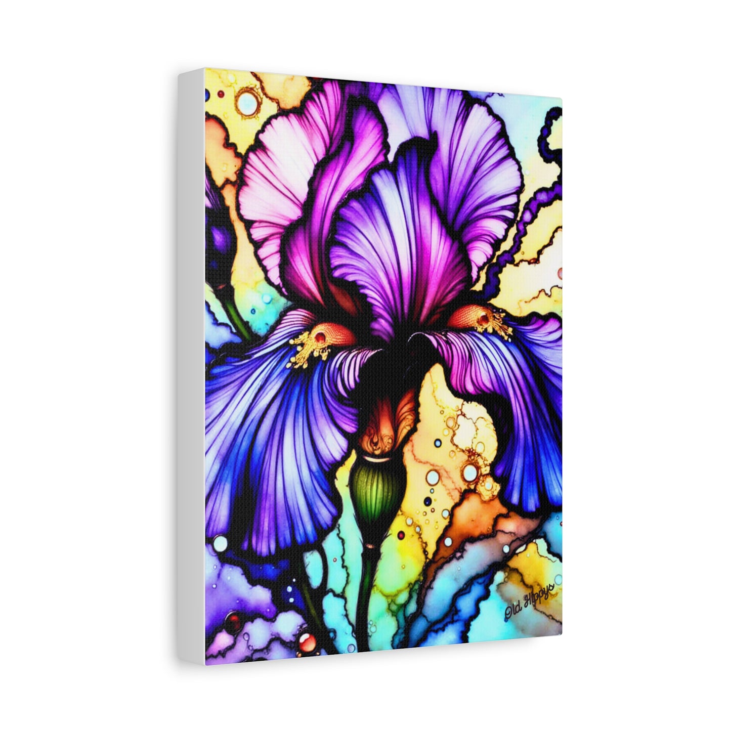Stained Glass Iris Canvas