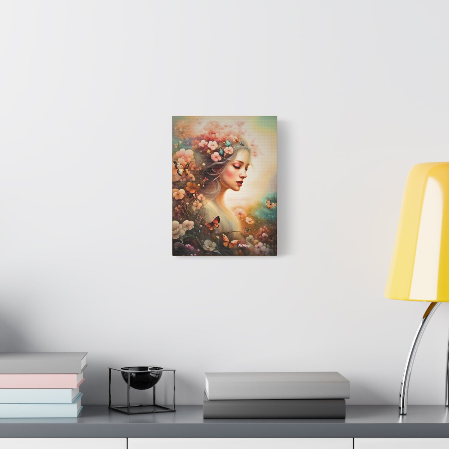 "Whispers of Spring" – Ethereal Floral Portrait Canvas