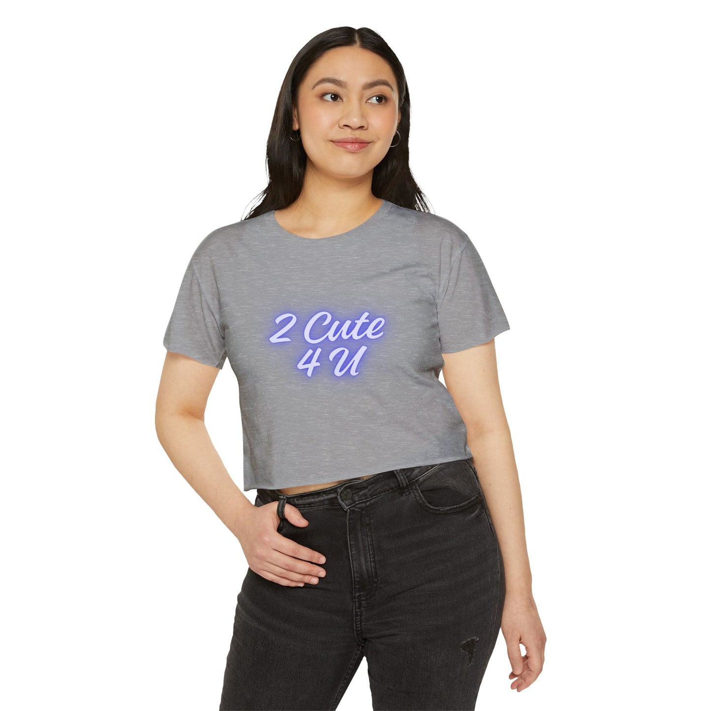 Sassy & Sweet Crop Top – “2 Cute 4 U” Tee