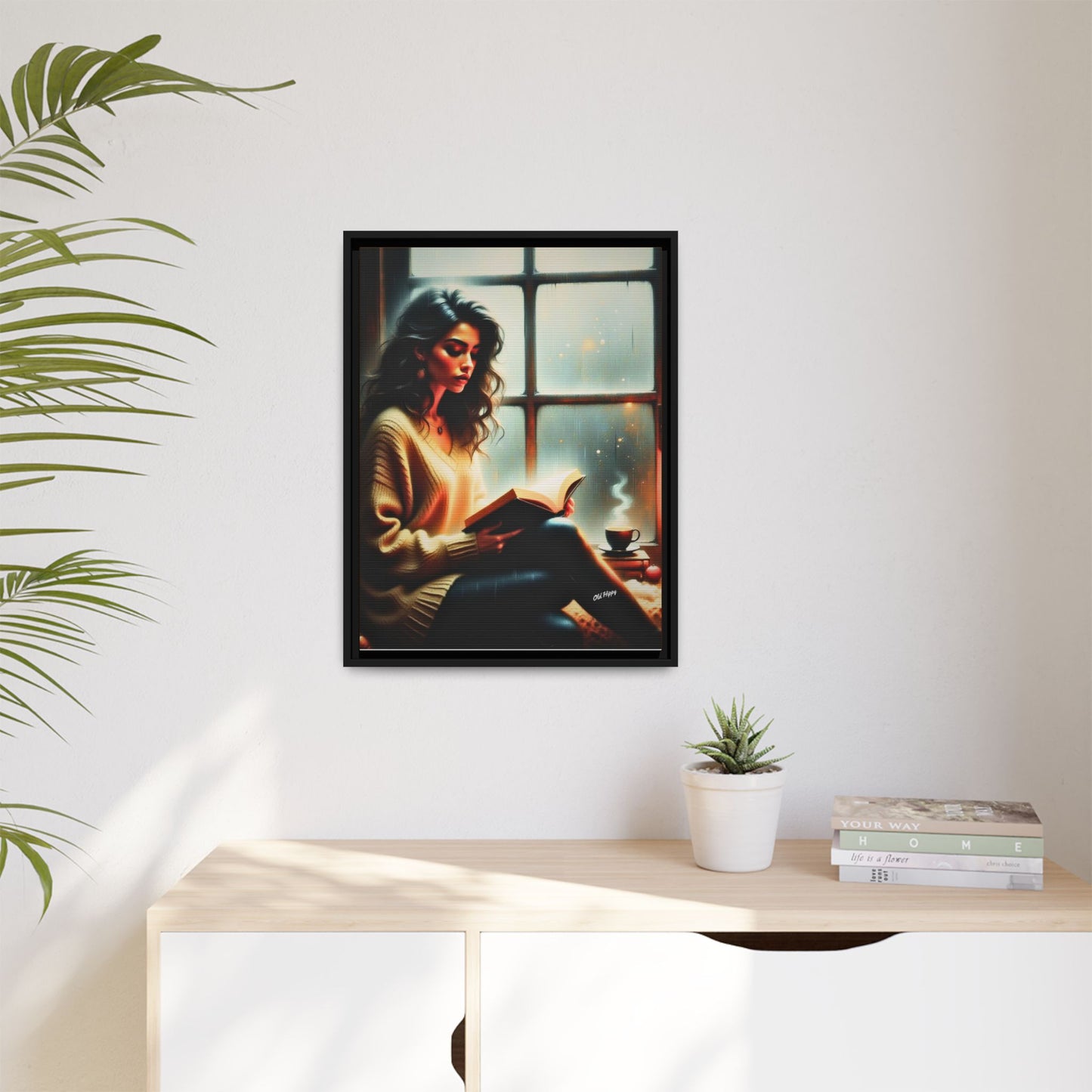 Quiet Moments Wood Framed Canvas by Old Hippy