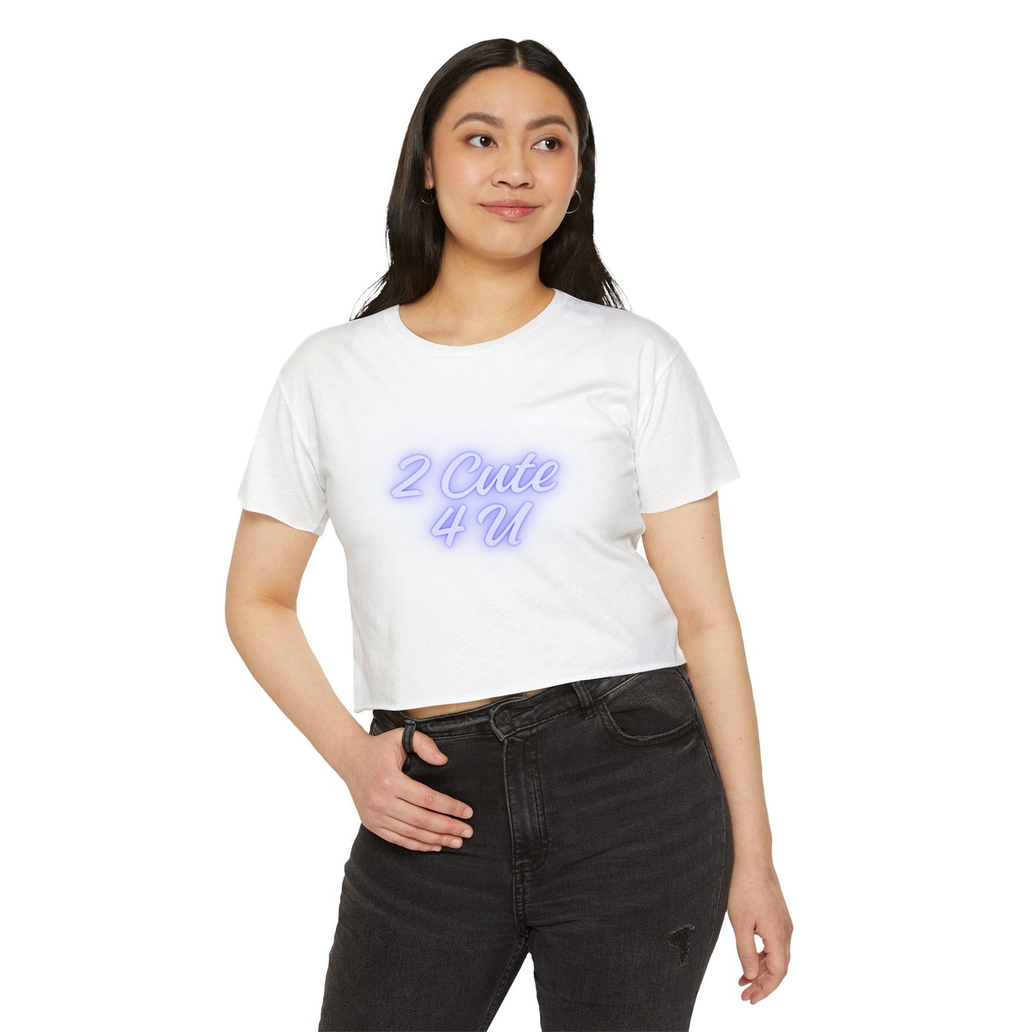 Sassy & Sweet Crop Top – “2 Cute 4 U” Tee