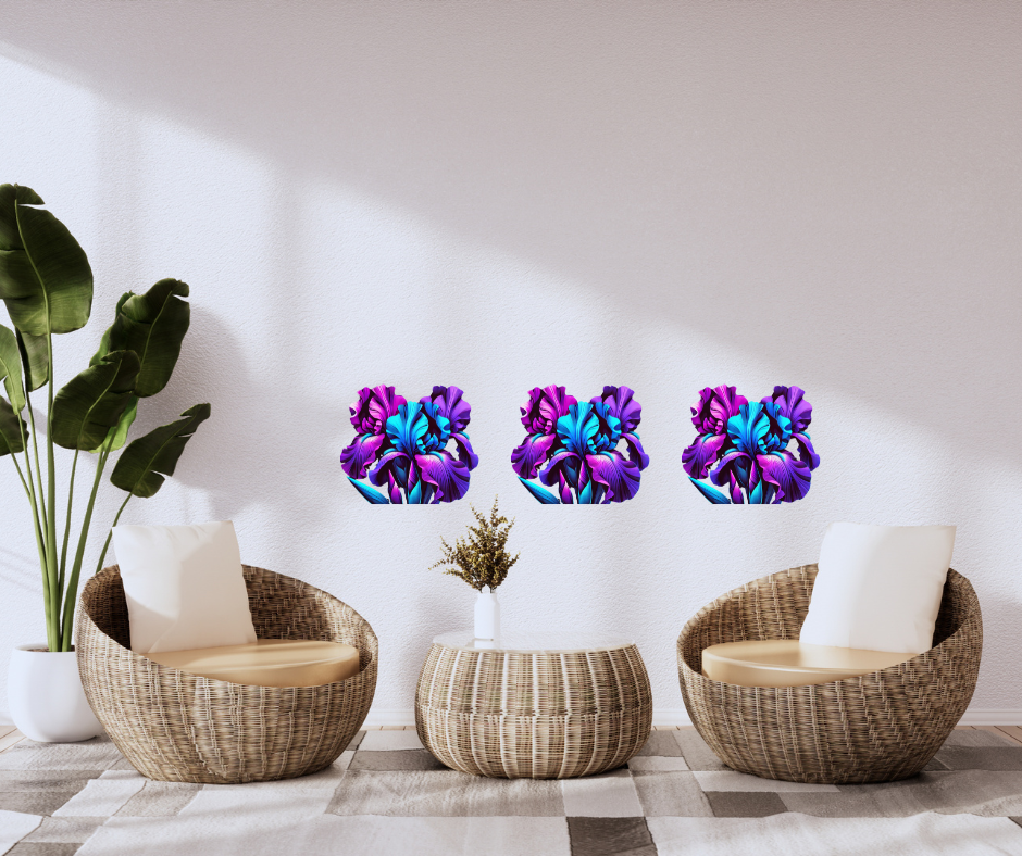 Iris Floral Wall Decal — Elegant Botanical Home Decor