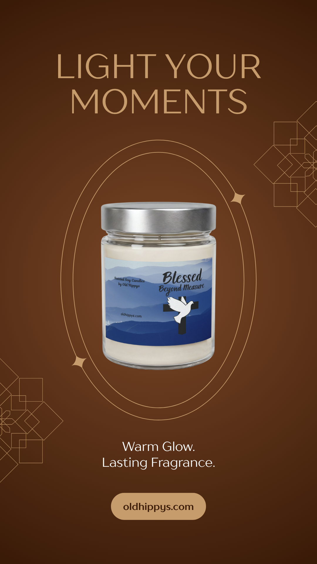 Blessed Beyond Measure Soy Candle — 9oz Jar (Dove & Cross)