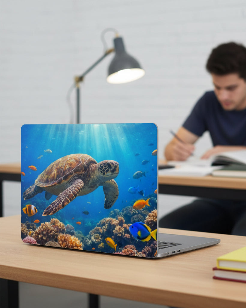 Sea Turtle Matte MacBook Case — Ocean Coral Laptop Skin