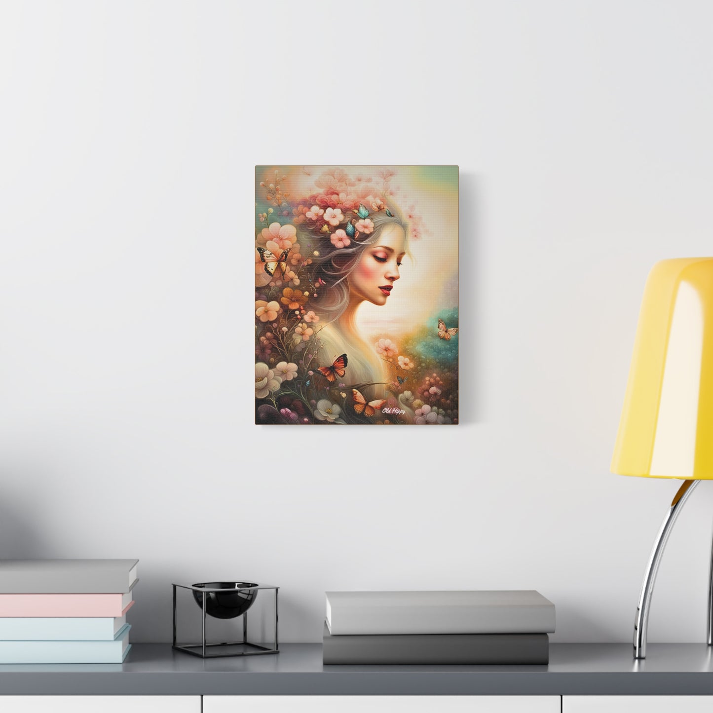 "Whispers of Spring" – Ethereal Floral Portrait Canvas