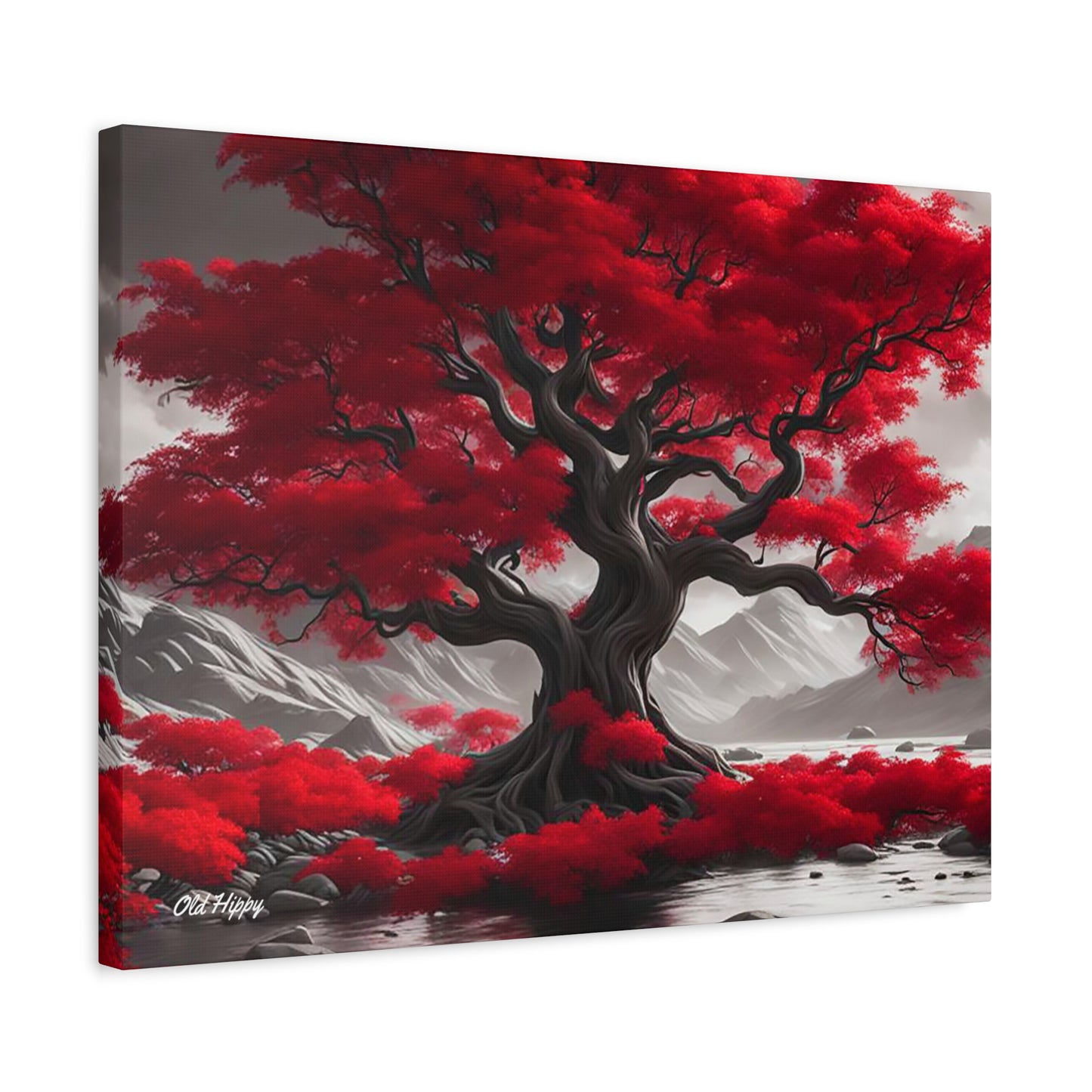 Flaming Red Tree Canvas Gallery Wrap