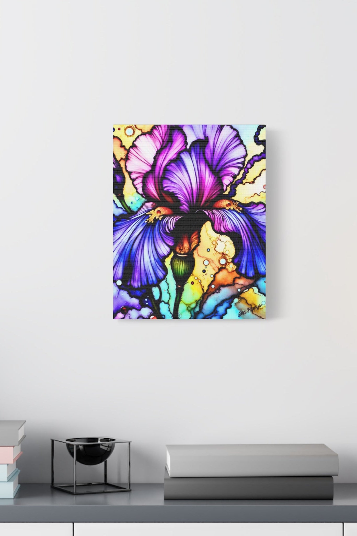 Stained Glass Iris Canvas