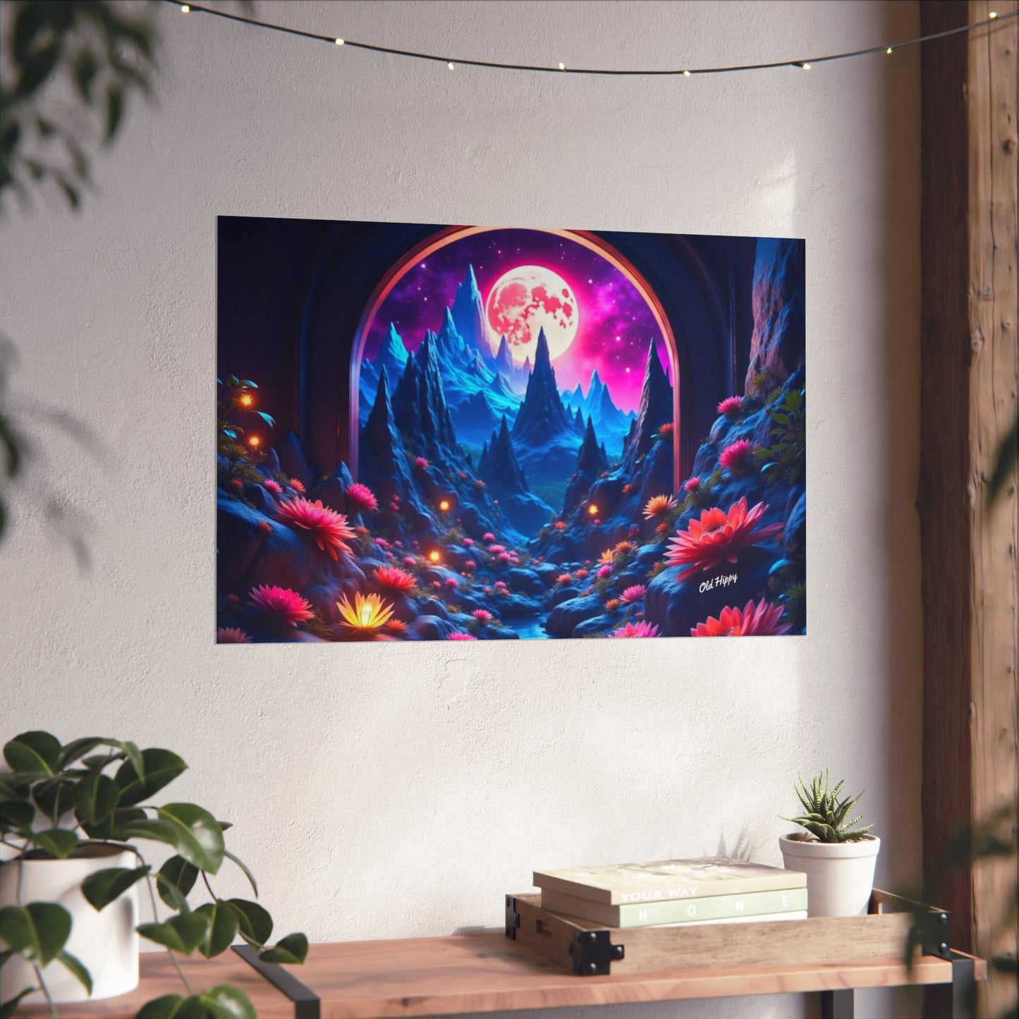 Moonlit Lotus Valley – Giclée Fine Art Print by Old Hippy