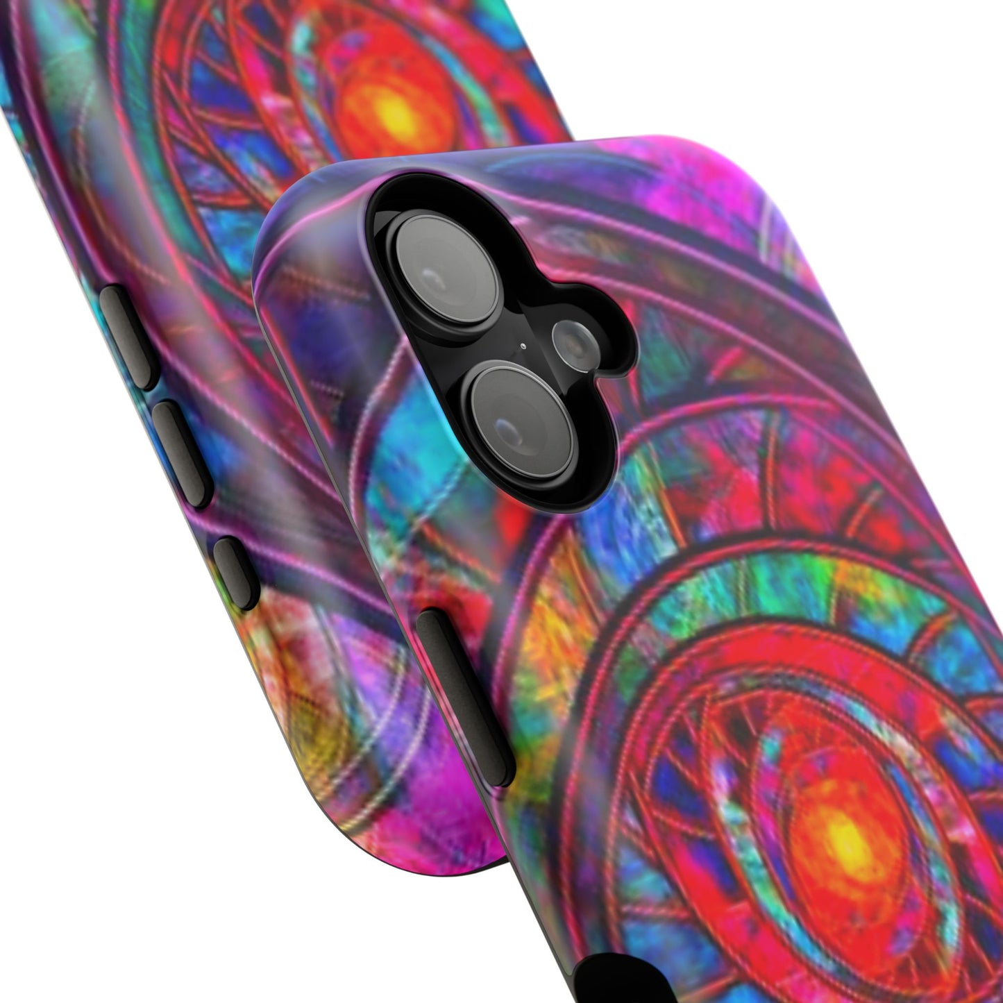 Protective Phone Case — Vibrant Abstract Mandala Impact-Resistant Design