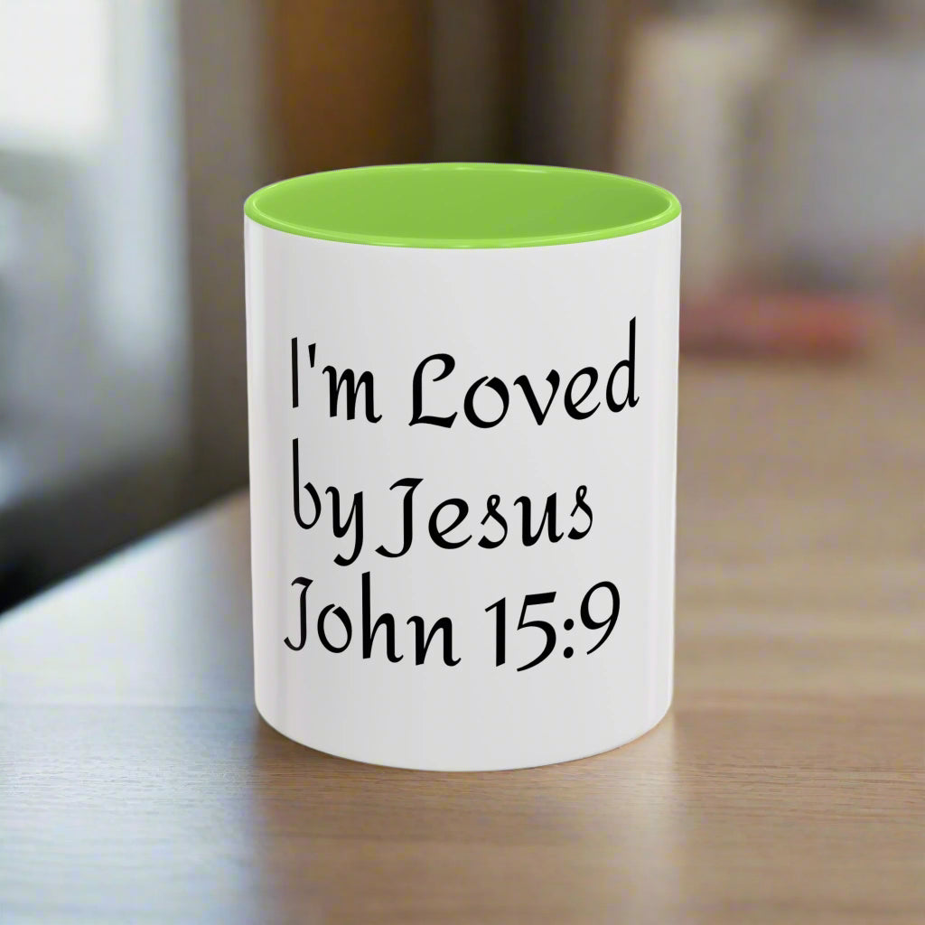 Inspirational Coffee Mug - "I'm Loved by Jesus John 15:9" - Perfect Gift for Faith Lovers