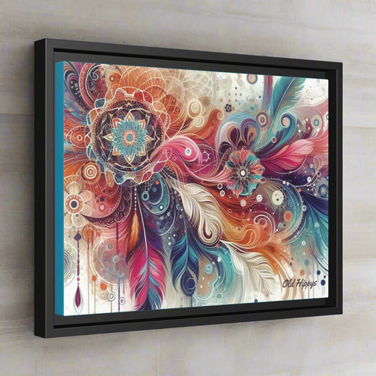 Bohemian Abstract Vision 1 Wood Framed Canvas Wrap