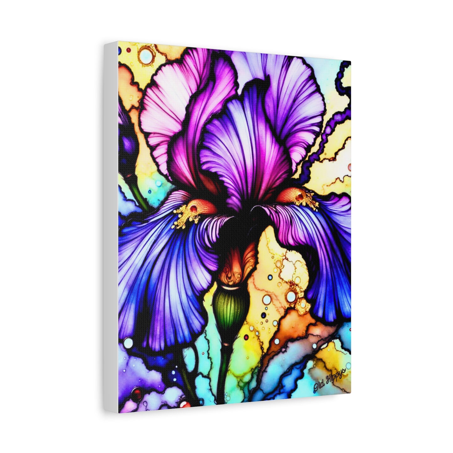 Stained Glass Iris Canvas