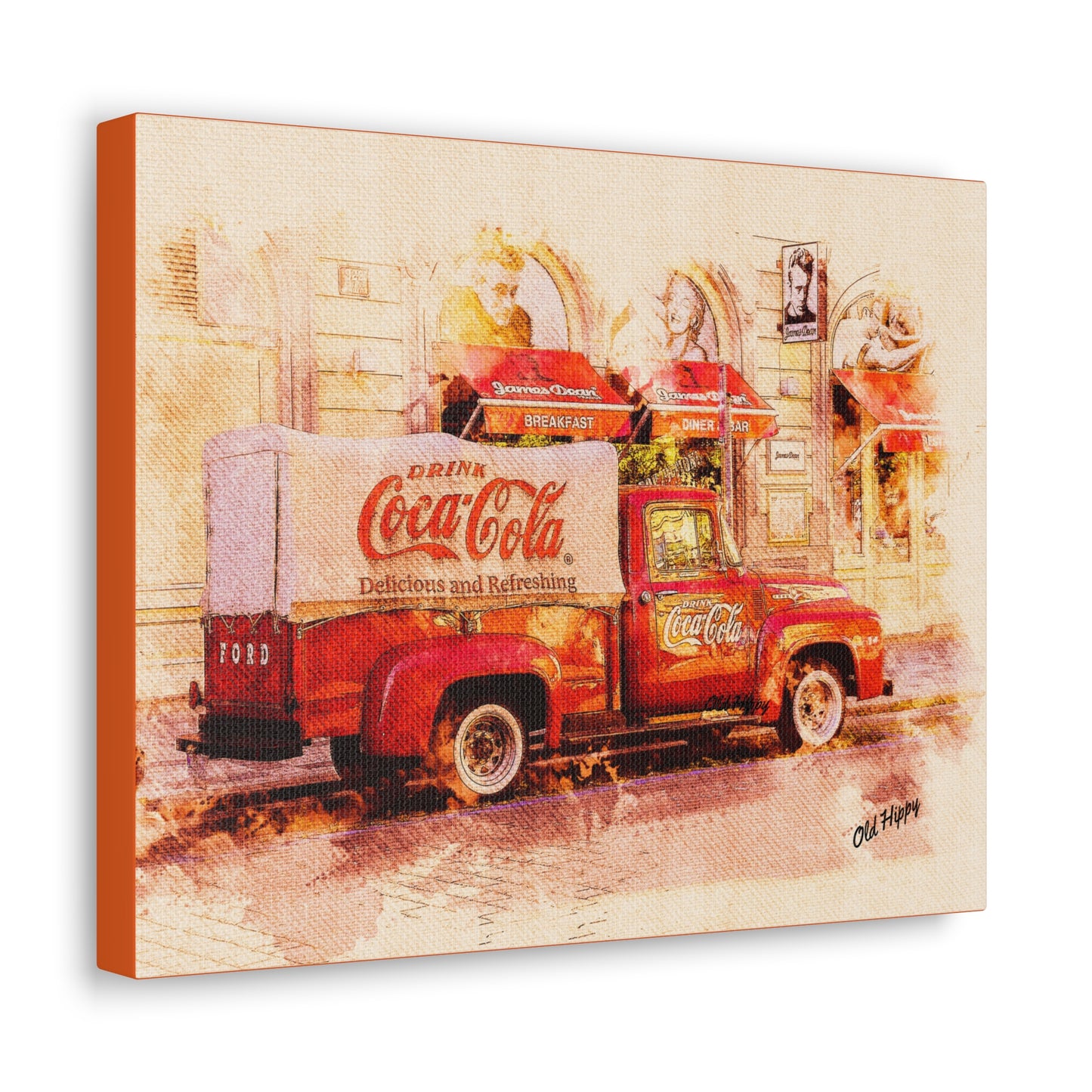 Retro Coca Cola Truck Canvas Wrap
