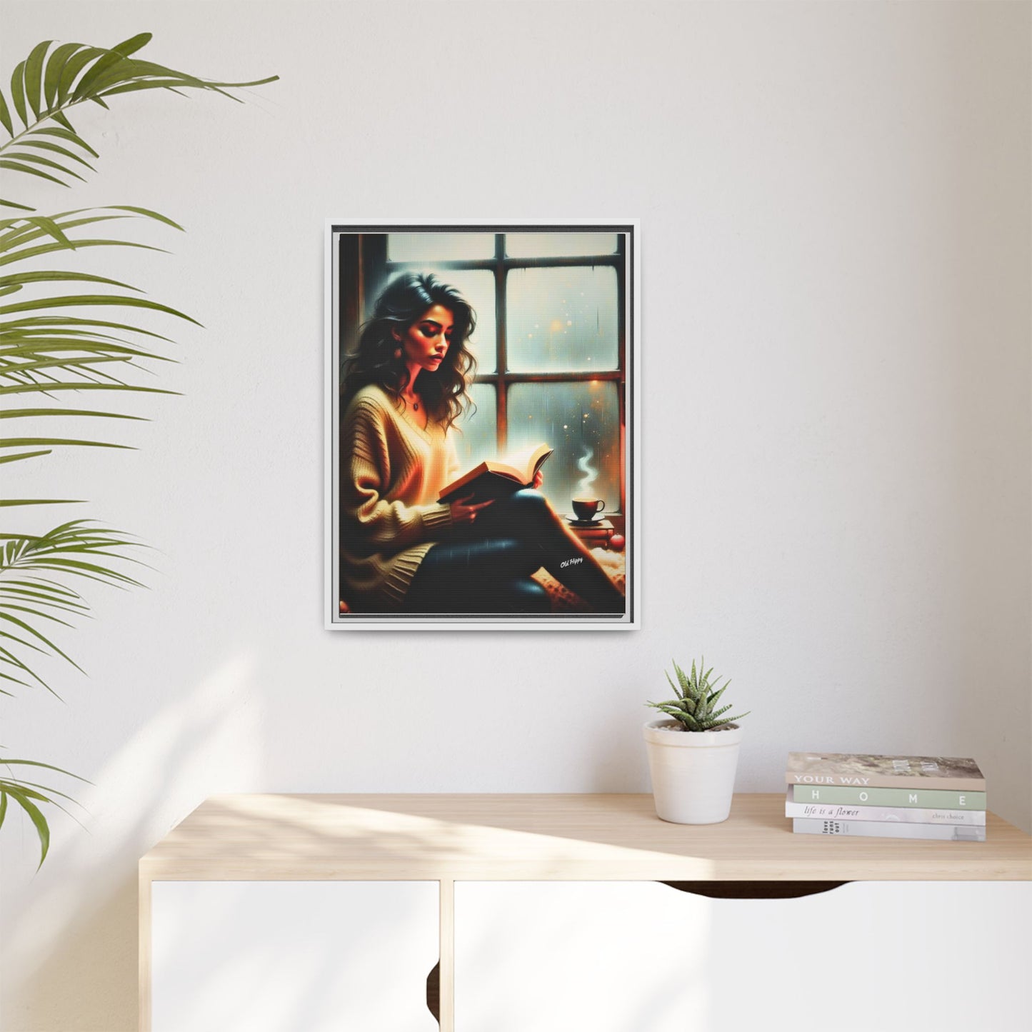 Quiet Moments Wood Framed Canvas by Old Hippy