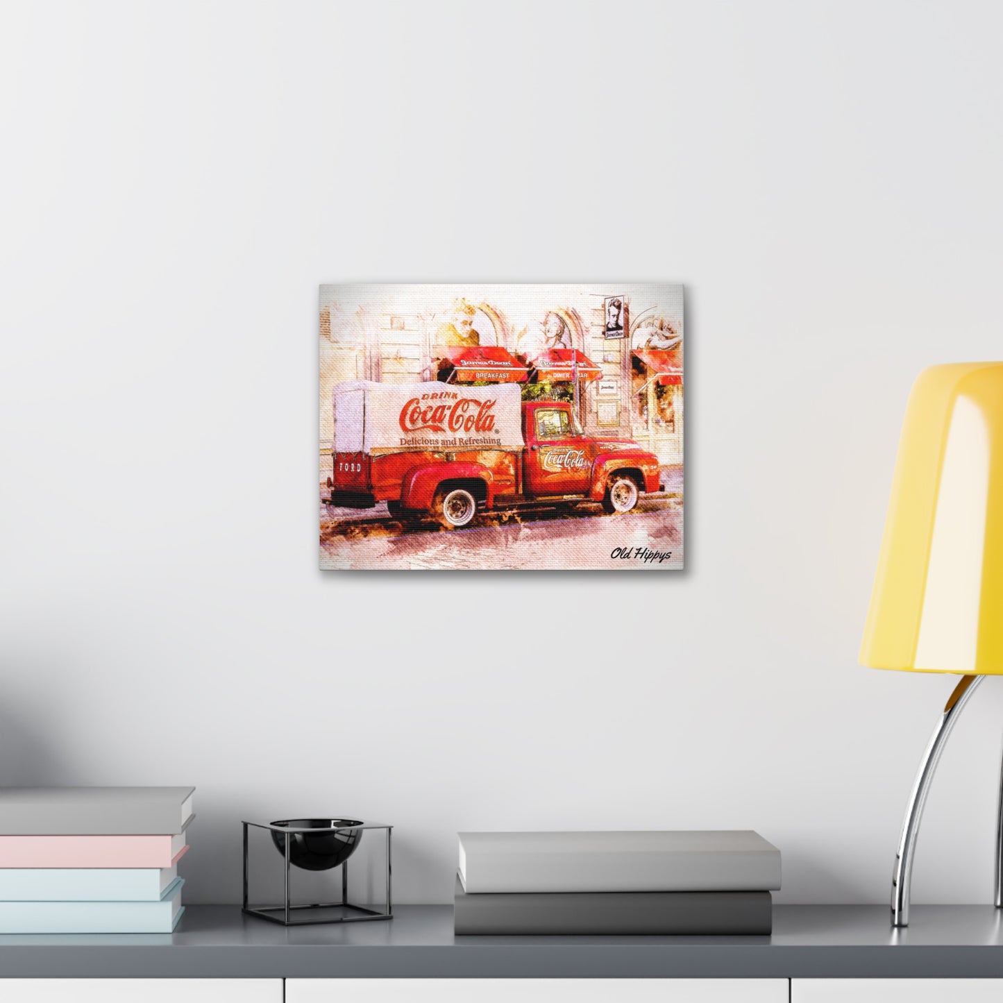 Coca Cola Truck Canvas Wall Art