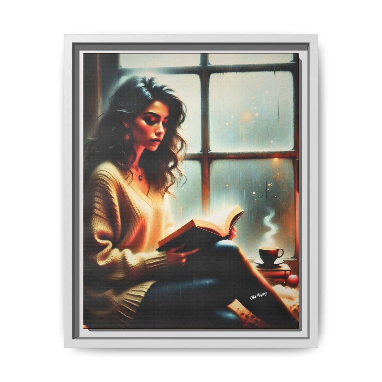 Quiet Moments Wood Framed Canvas by Old Hippy