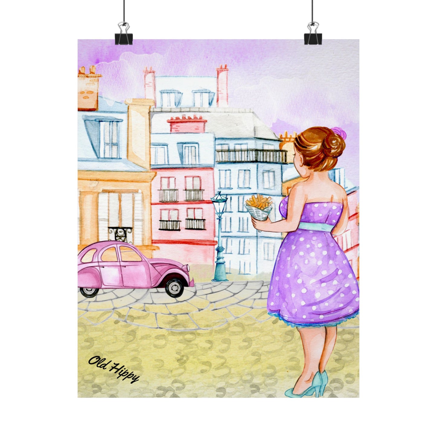 Girl In Waiting Watercolor Poster