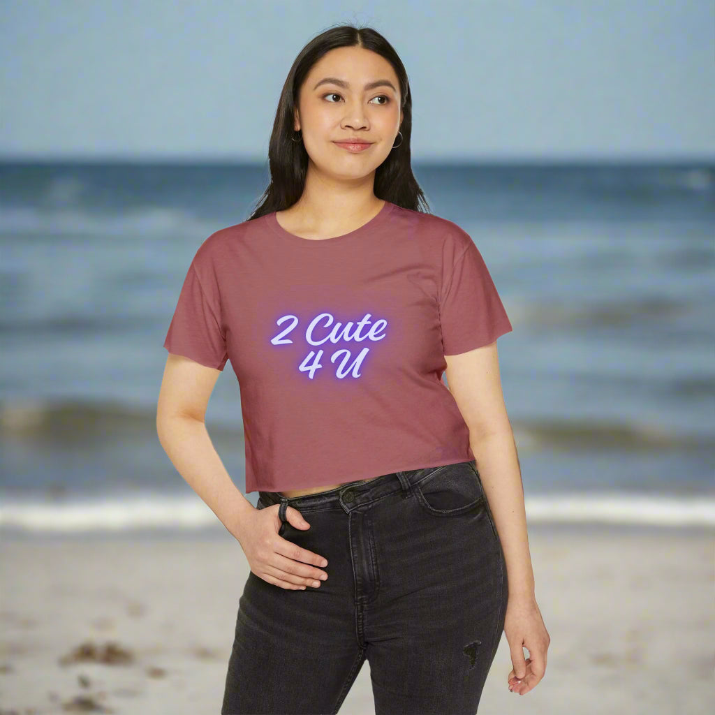 Sassy & Sweet Crop Top – “2 Cute 4 U” Tee