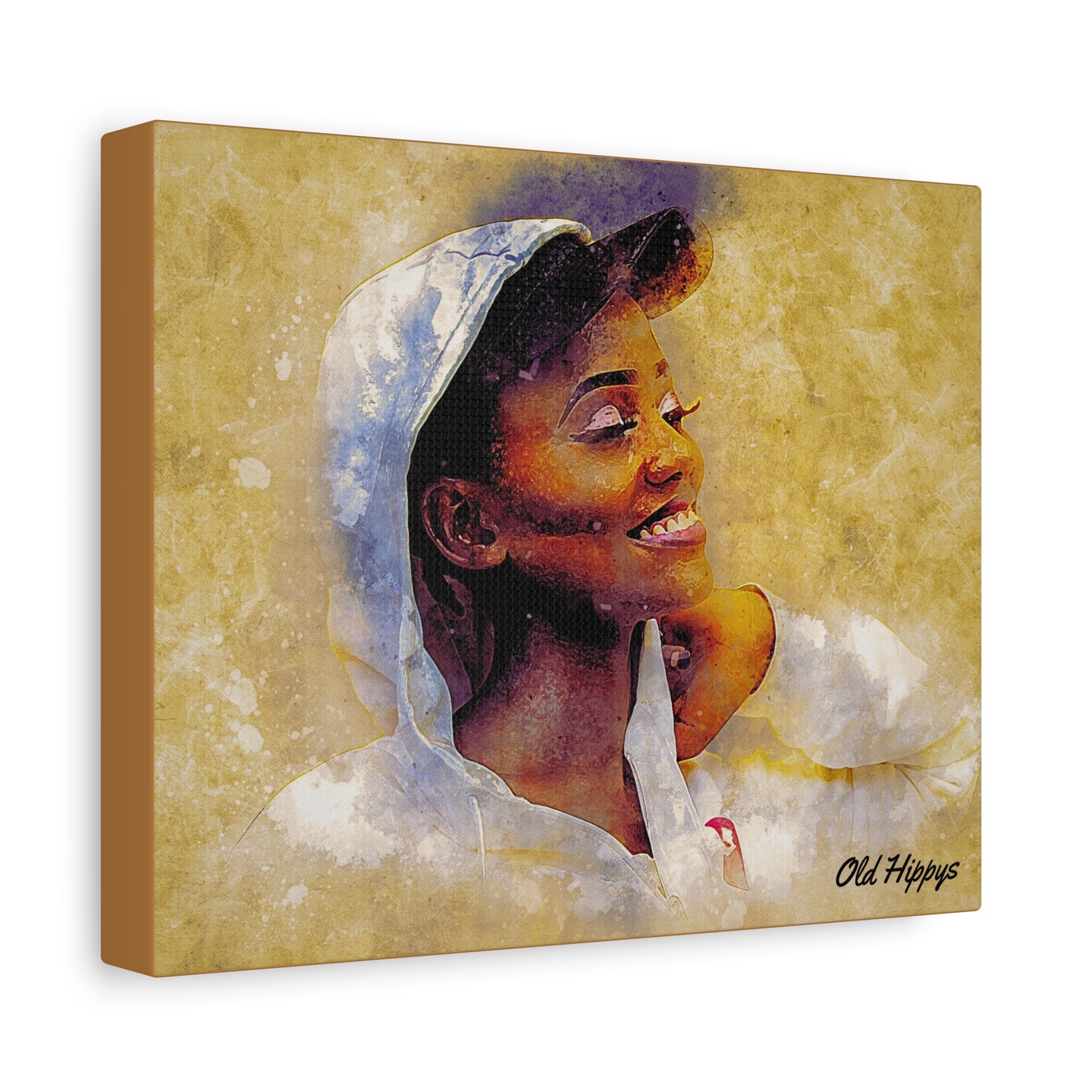 Golden Joy- Radiant Portrait Canvas Art