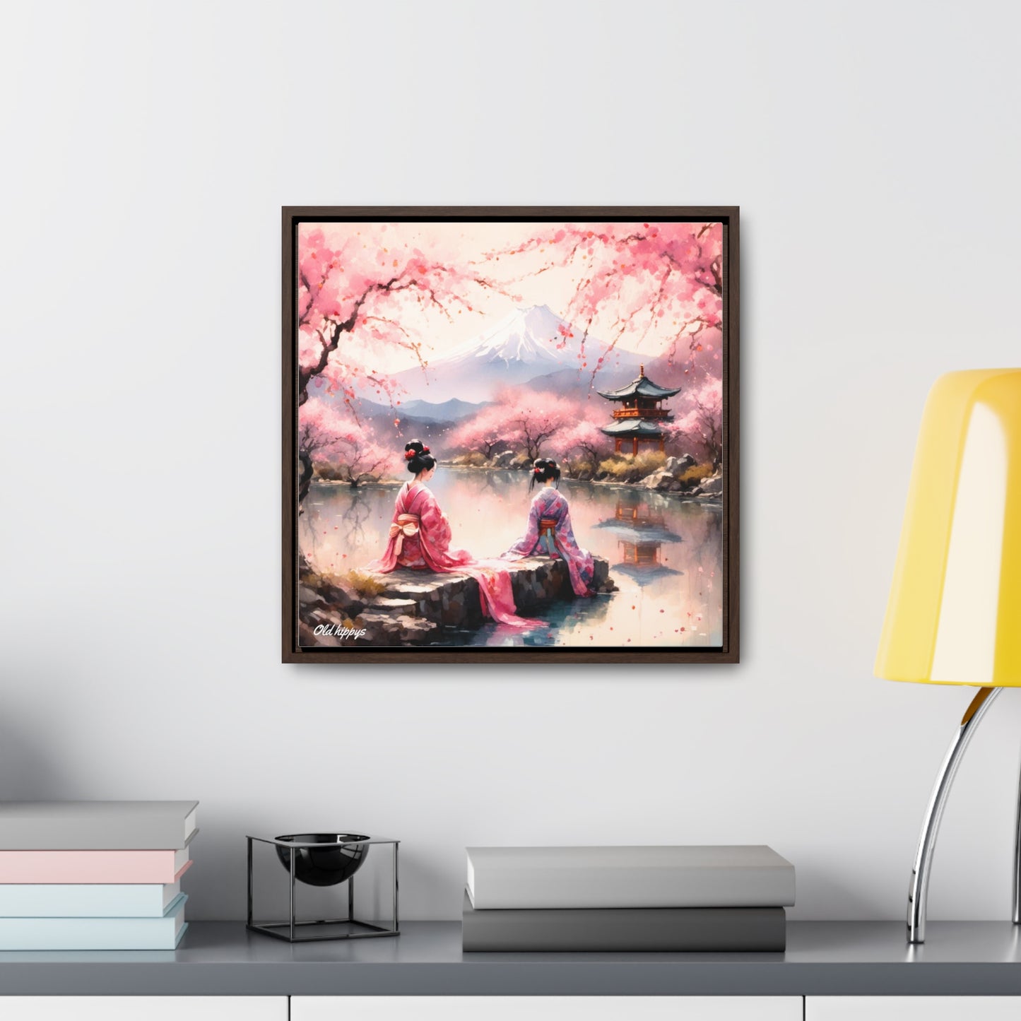 Geisha Tea Ceremony Framed Canvas Wrap