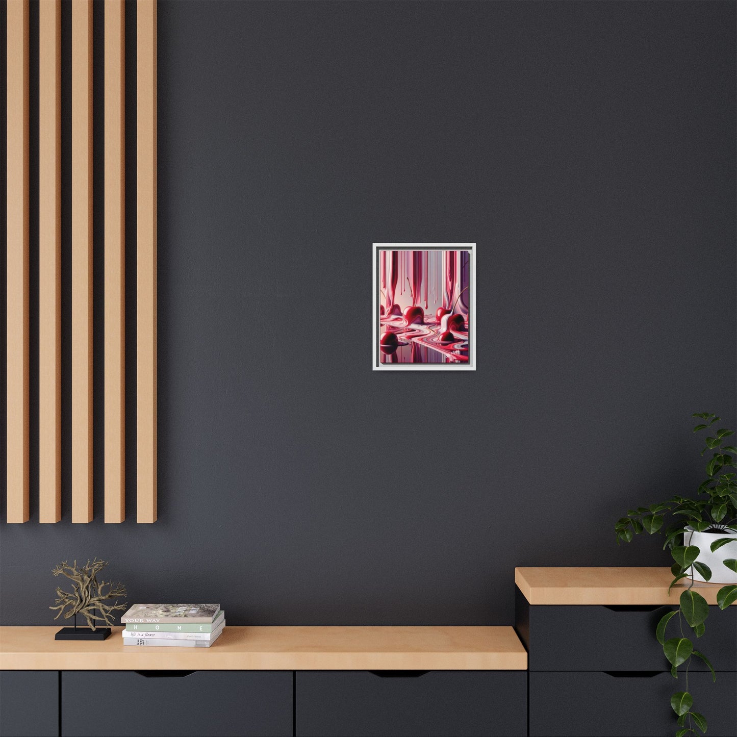 Cherries Jubilee Abstract Wood Framed Canvas