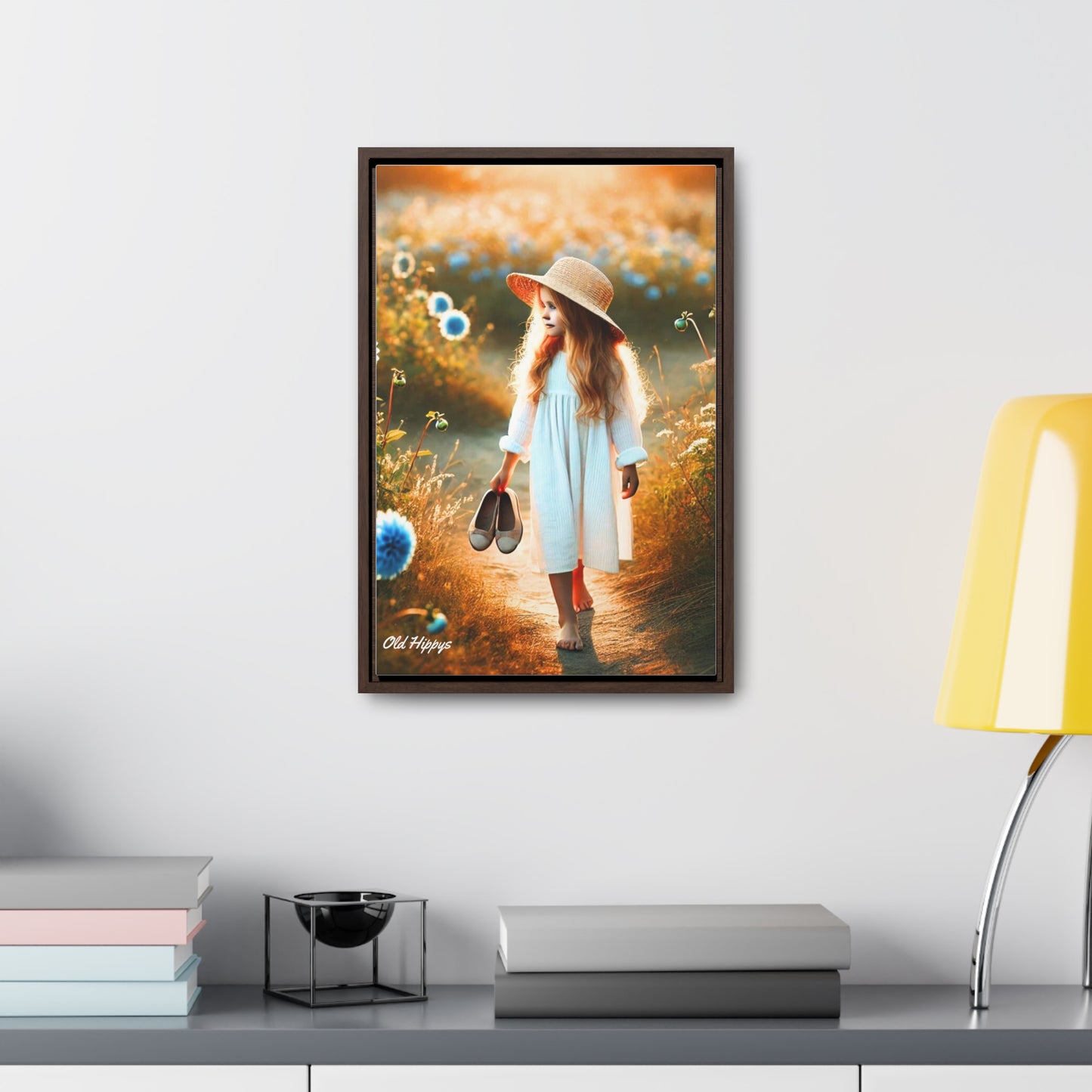 A Girl and Her Thoughts Framed Canvas Wrap